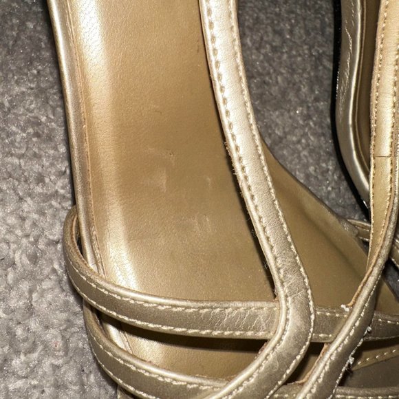 Vintage Jessica Gold Strappy Heels 3 Inch 3” Size 6.5 - Picture 5 of 11